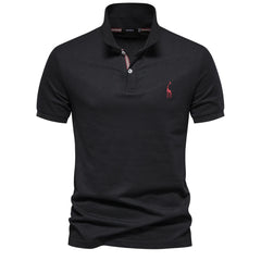 Men's Cotton Deer Embroidery Polo T-Shirt