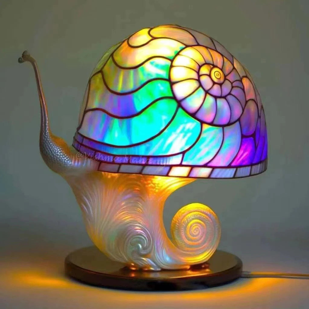 Vintage Stained Glass Plant Series Table Lamp