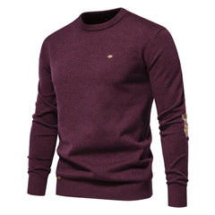 Men's Casual Cotton Pullover Round Neck Knit Sweater