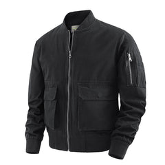 Jacket Pure Cotton Water Wash Cotton Baseball Uniform Men's Flight Suit Jacket Multi-pocket Top Loose Plus Size
