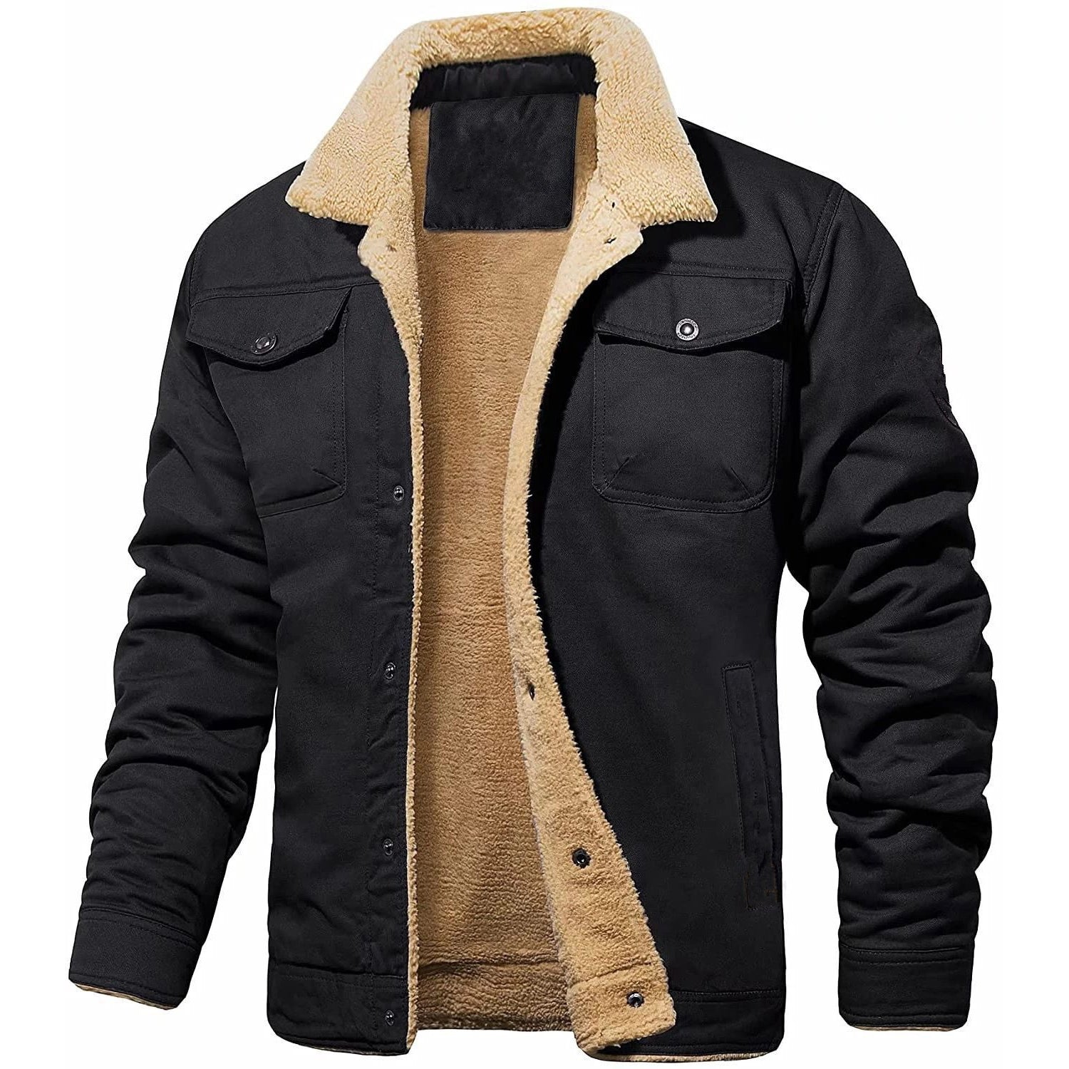 Men's Sherpa Lined Woven Cotton Jacket