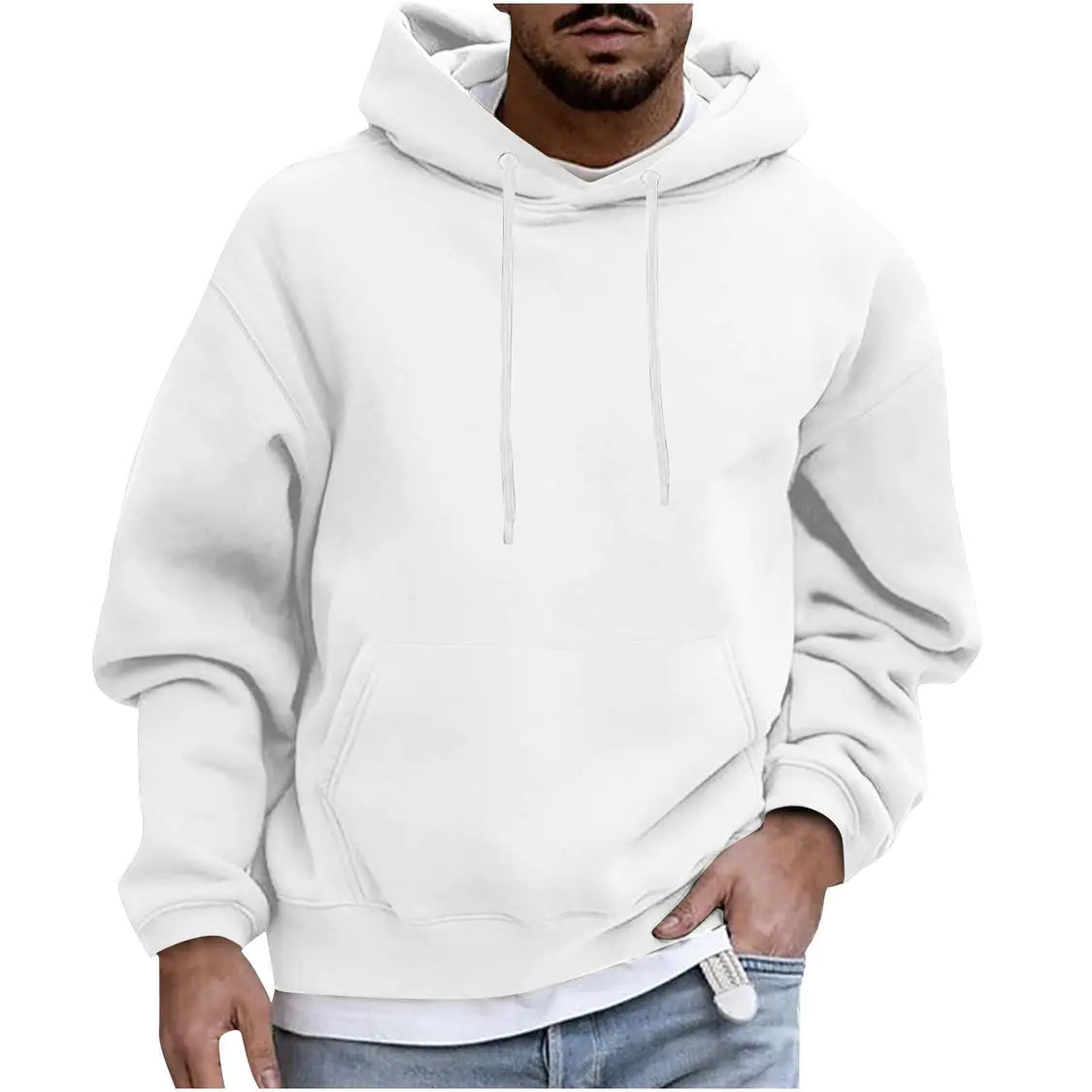 Comfortable Cotton Hoodie Featuring a Minimalistic Solid Color Style