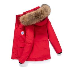 Down Jacket with  Collar for Men and Women, Couple's Fashion, Plus Size Workwear, Thickened Parka, Windproof Outerwear