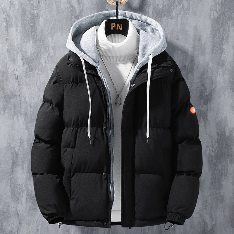 Men's Winter Cotton Clothing Winter Fashion Trendy Handsome Windproof Cold-resistant Warm Loose Plus Size Hooded Cotton Clothing Men's Wear