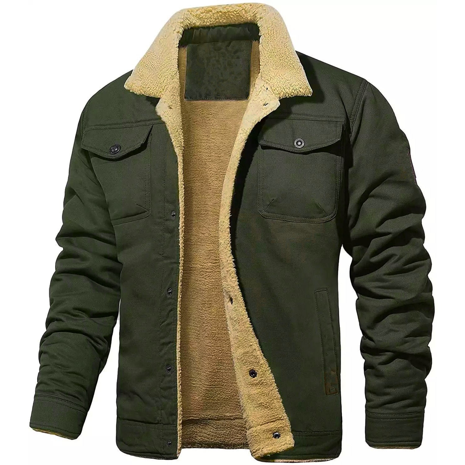 Men's Sherpa Lined Woven Cotton Jacket