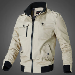 Men's Spring Casual Slim Fit Cotton Military Jacket