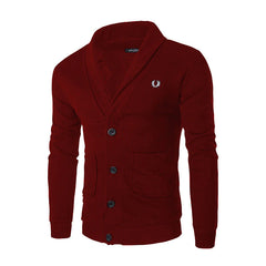 Men's Casual Cardigan Sweater Autumn and Winter Embroidered Long-Sleeved