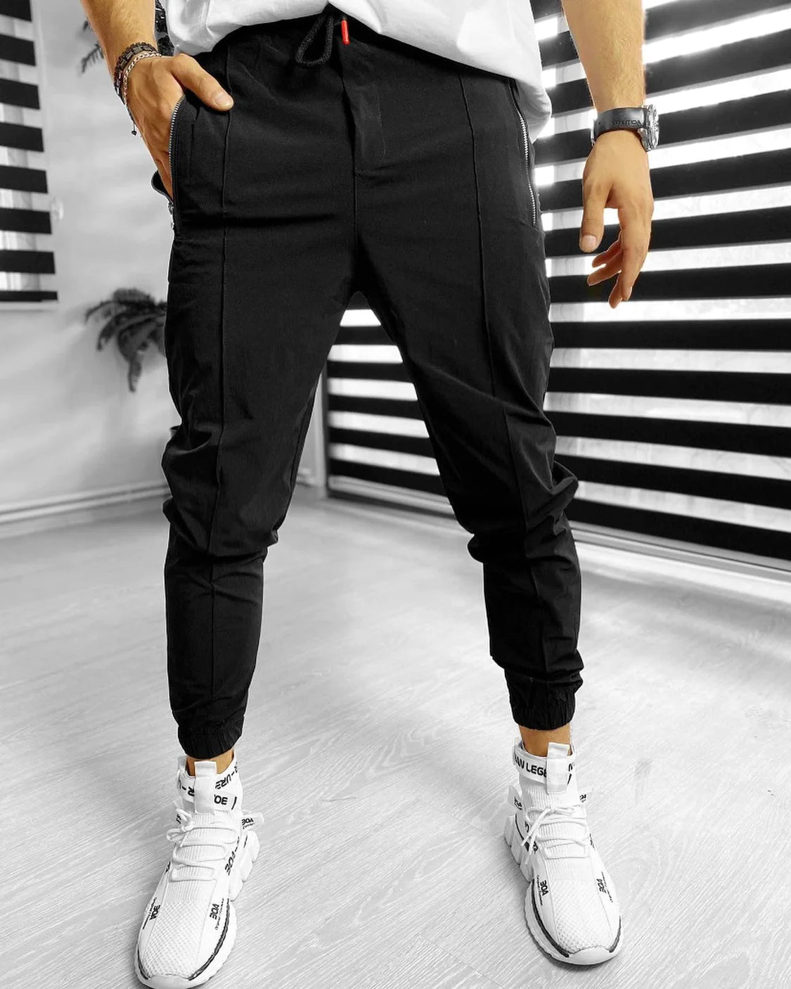 Men's Microelasticity Running Sports Gym Fitness Cotton Joggers