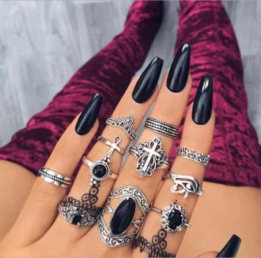 Matching rings set for women anillo bagues bohemian jewelry teen girls sieraden accesorios mujer fashion bijoux lgbt gift