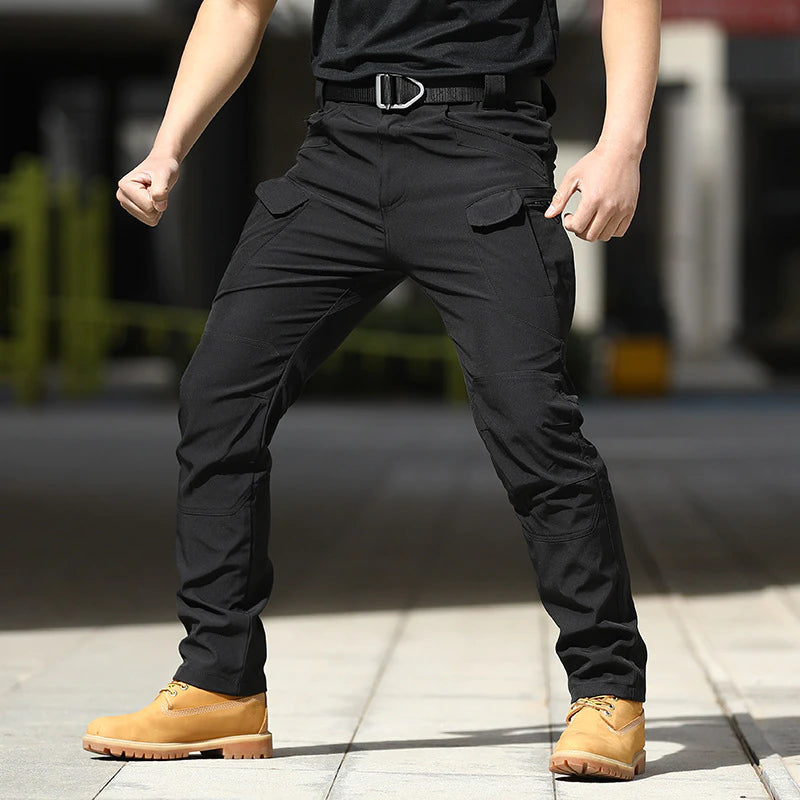Tactical stretch fabric multi-pocket cargo pants