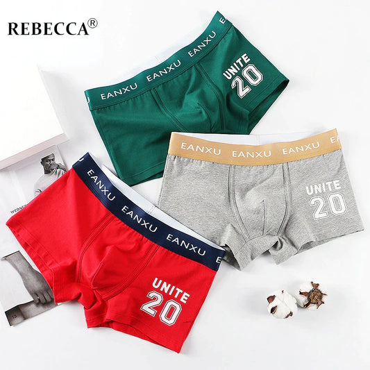 1Pcs Men's Cotton Boxer Shorts Solid Color Brand Number 2022 New