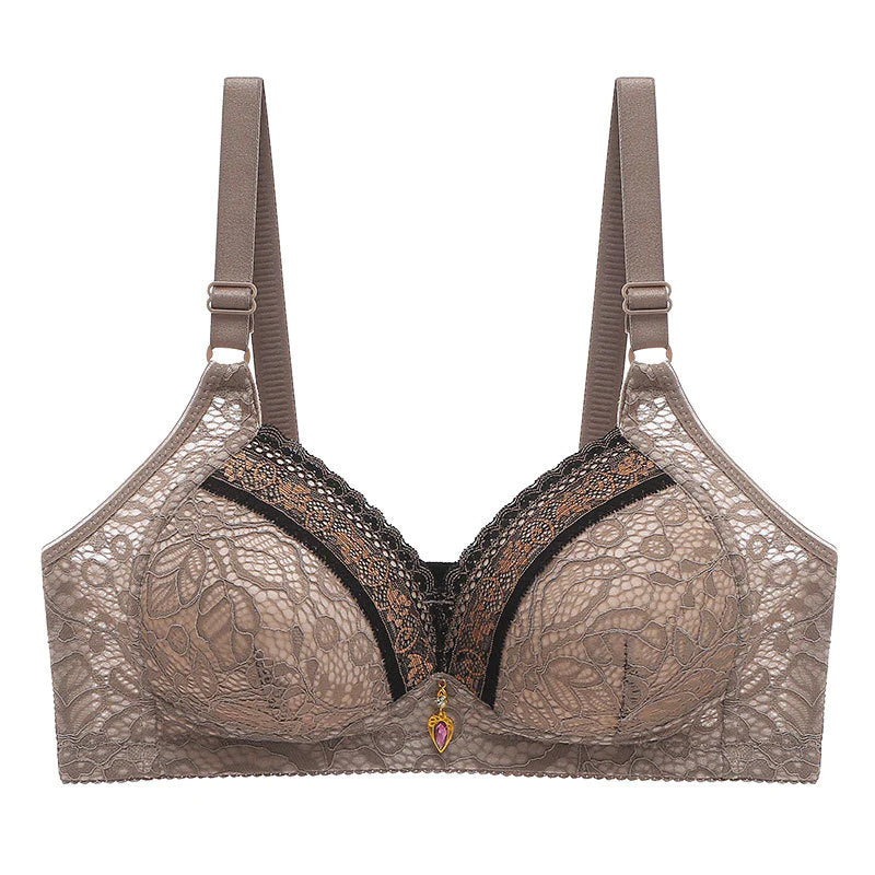 Women's Gathered Push-up Bra with Magnetic Closure