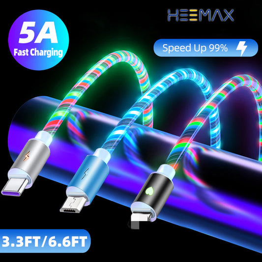 Cylindrical Streamer Type C Cable Fast Charging