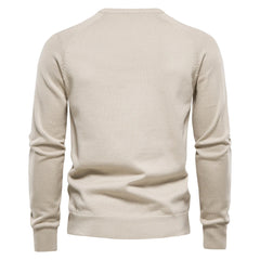 Solid Color U Neck Regular Fit Comfortable Long Sleeve T-Shirt Henley Men's Shirt