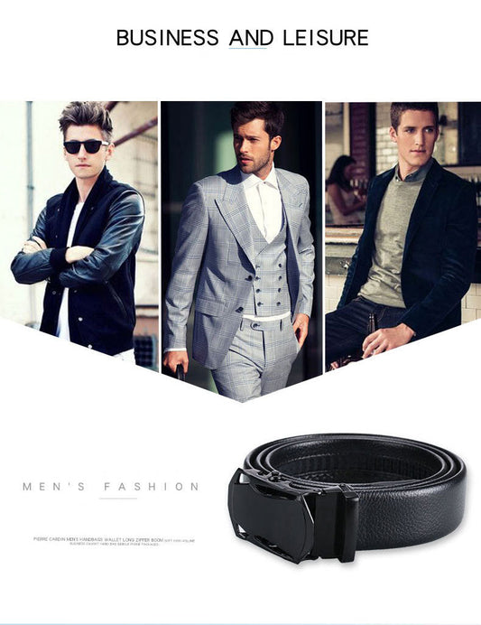 Classic Trend Belt Men Buckle Head Business Casual Automatic Buckle Fashion Youth Belt