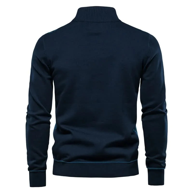 Half-zip British Style Long Sleeve Men's Sweater Casual Knitwear