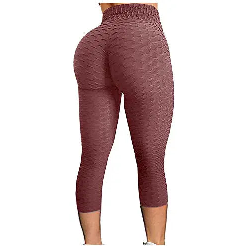 Athletic Pants for Women, Women's Bubble Hip Lifting Exercise Fitness Running High Waist Yoga Pants
