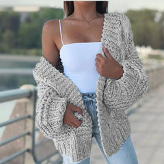 Korean Style Knitted Black Cardigan Sweater for Women