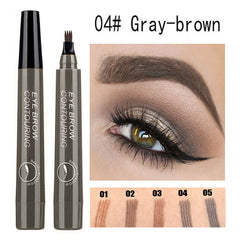 5Colors Long Lasting Brown Liquid Eyebrow Pen Waterproof 4 Fork Tip Eyebrow Tattoo Pencil Women Eye Cosmetic Beauty Makeup TSLM1