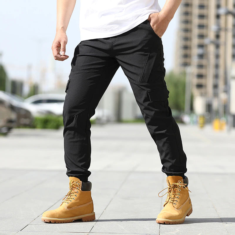 Men's Low-rise Solid Color Stretch Fabric Leisure Time Trousers