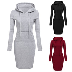 Women's Long-sleeved Hooded Hoodie with Pockets