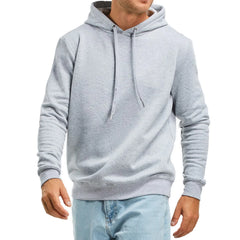 Men's Solid Color Hooded Sports Casual Pullover Sweatshirt