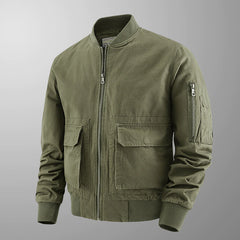 Jacket Pure Cotton Water Wash Cotton Baseball Uniform Men's Flight Suit Jacket Multi-pocket Top Loose Plus Size