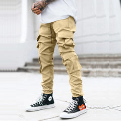 Men's Casual Polyester Fiber Solid Color Work Pants