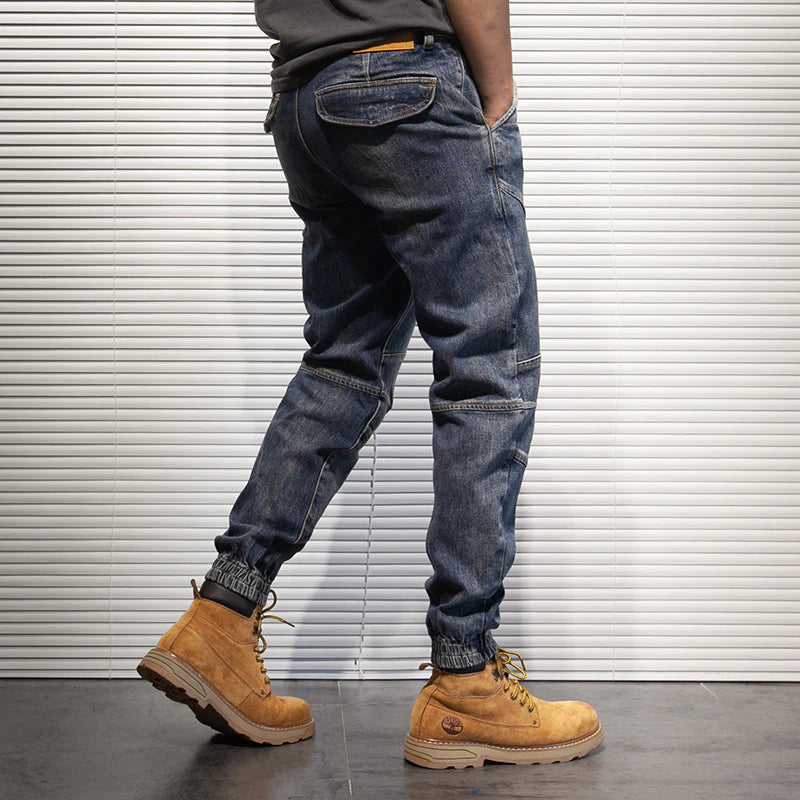 Spring And Autumn Loose Leg-tie Versatile Casual Men's Jeans