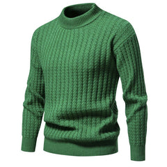 Men's Solid Color Pullover Sweater Half Neck Casual Bottom Knit Sweater