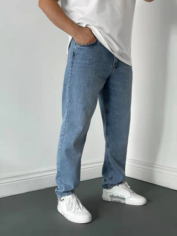 European and American Men's Straight Jeans Are Simple In Four Colors