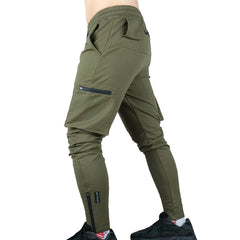 Men's Quick Dry Running Jogger Cargo Pant with Drawstring and Pockets