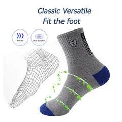 5Pairs Breathable Geometric Printed Mid-Calf Sports Socks