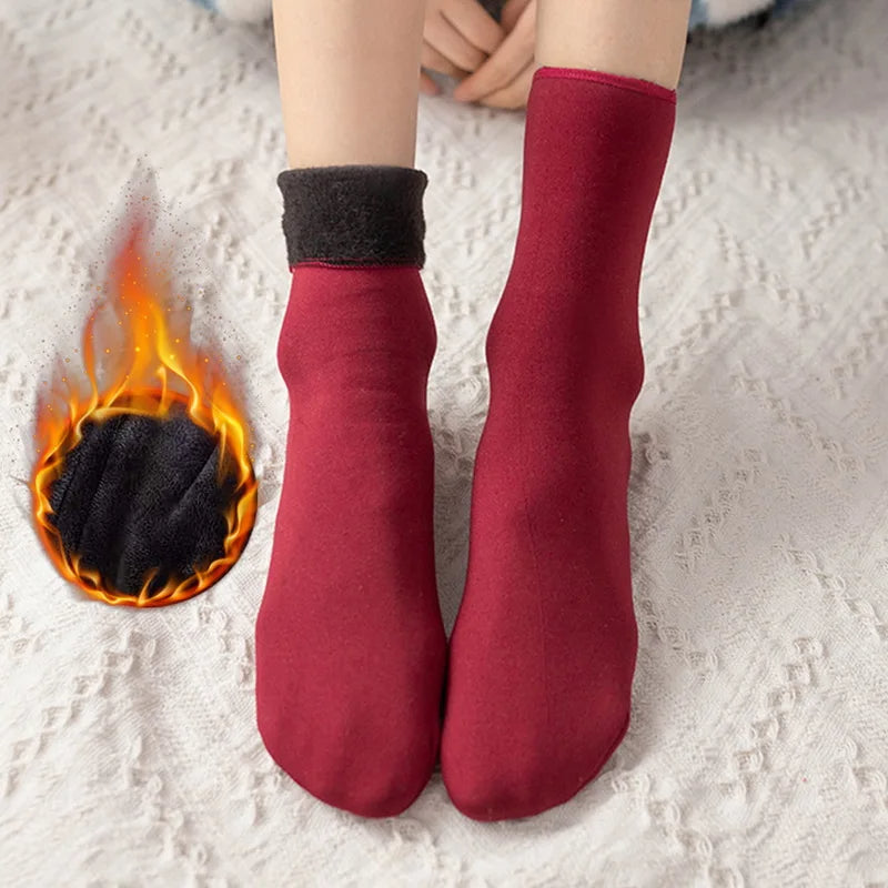 5 Pairs Winter Velvet Thermal Socks