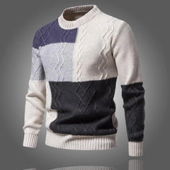 Men's Asymmetric Flower Knitting Wool Sweater