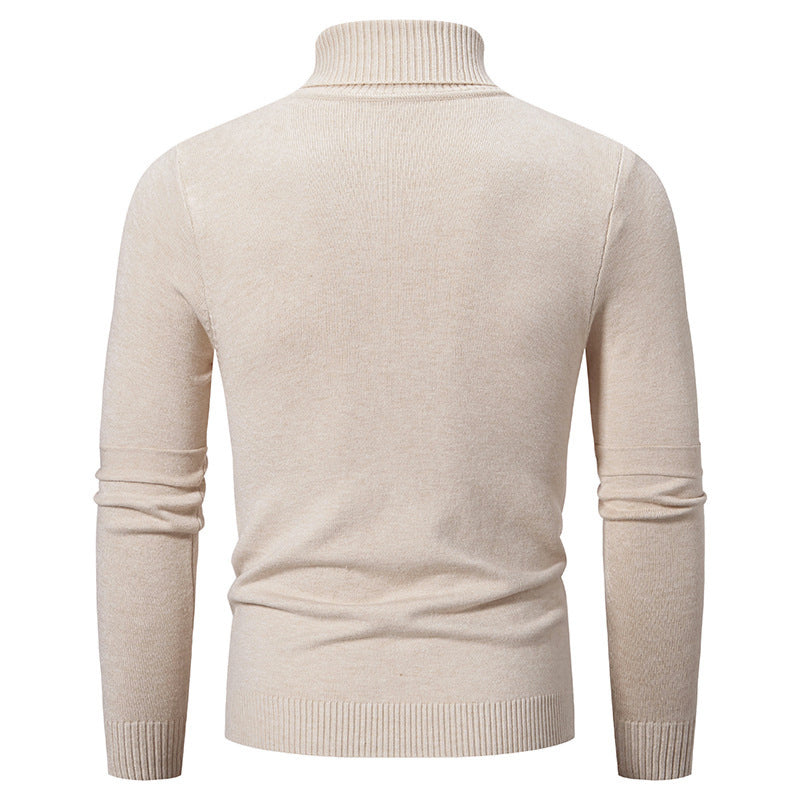 Men's Slim Fit Solid Color Spandex Knitted Sweater