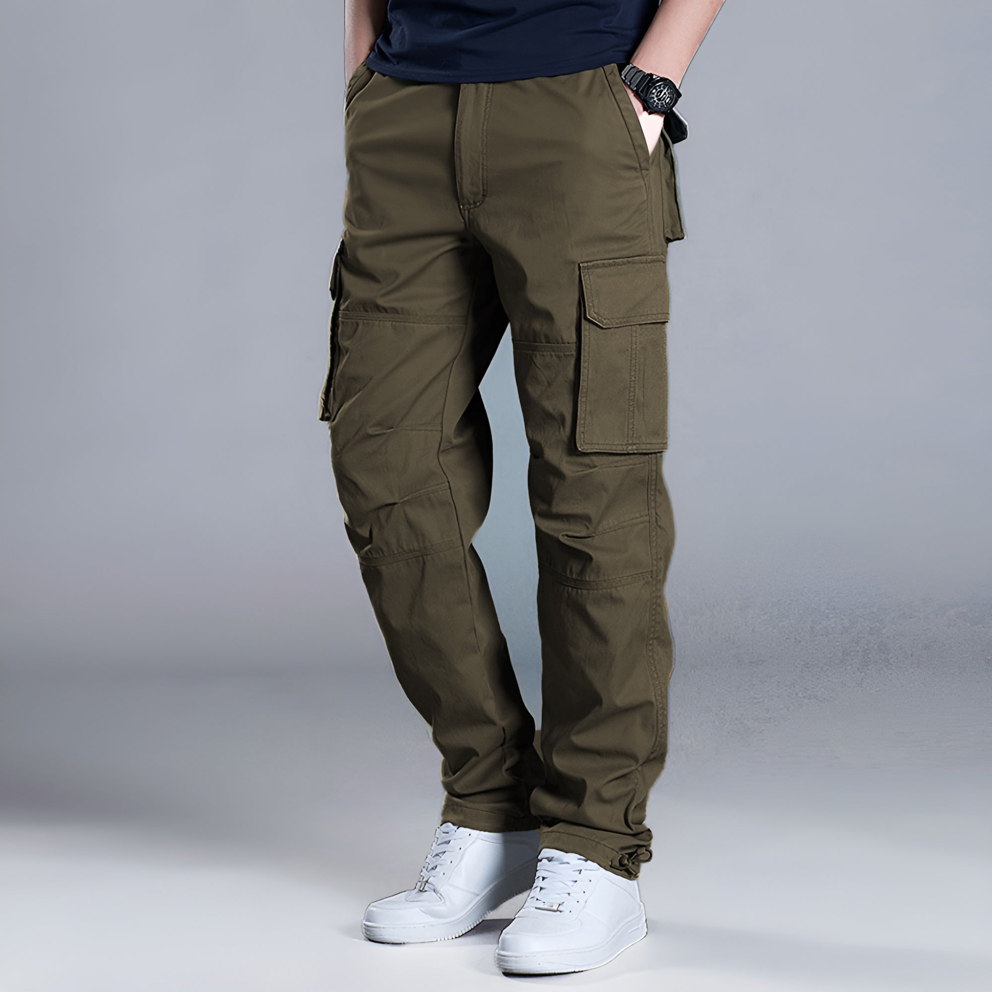 Casual Pants Men's Cargo Pants Loose Straight Trousers