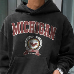 M.O.I Vintage Men's Michigan Letters Casual Hoodie