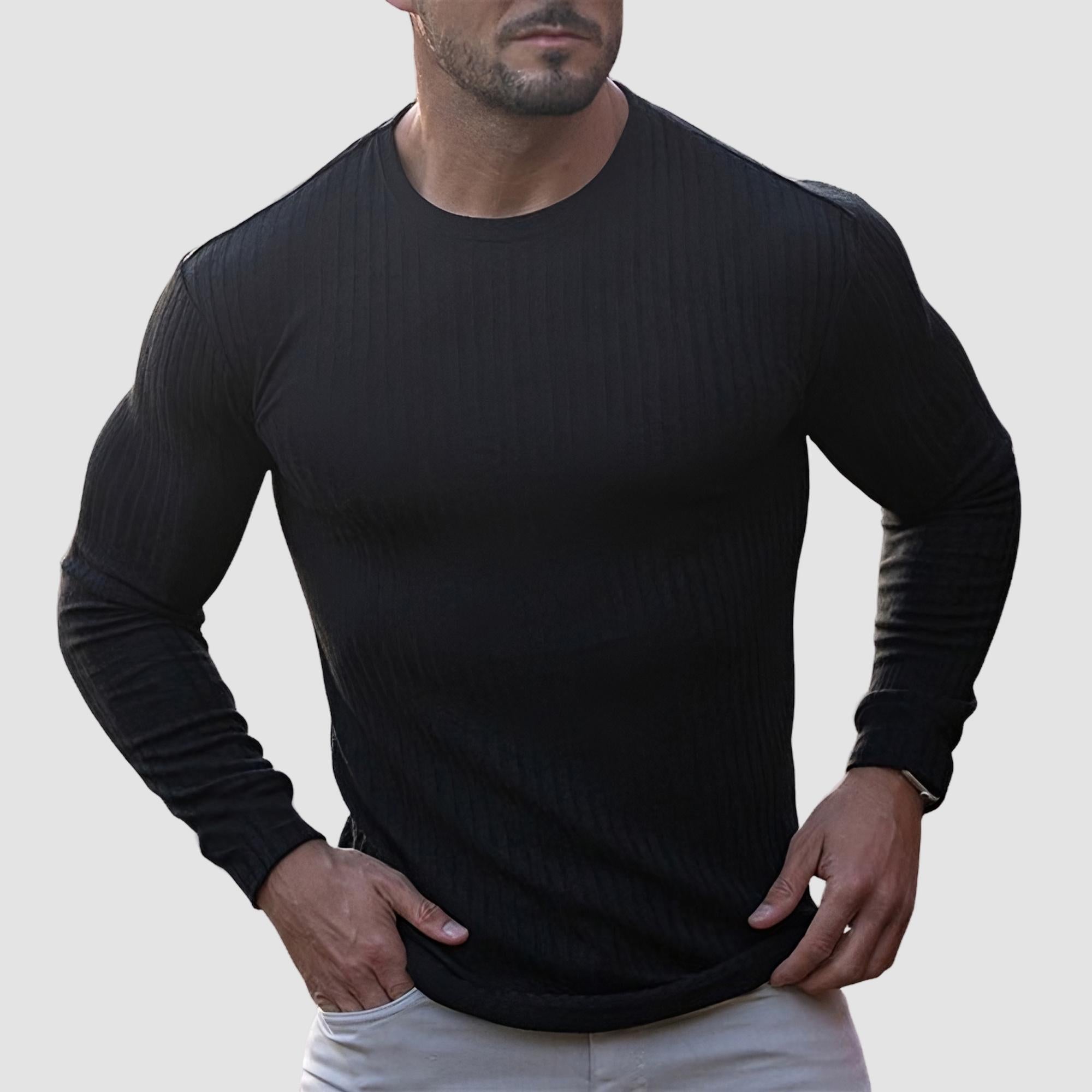 Men's Sports Fitness Striped Long Sleeve T-shirt