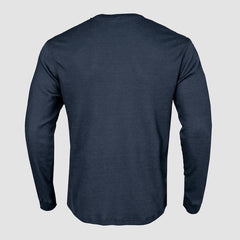 Men's Loose Round Neck Long Sleeve Waffle Basic T-shirt
