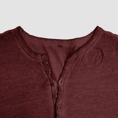 Plilima Men's Vintage Henley Shirts Long Sleeve Blouse Tops Cotton Button T-Shirts
