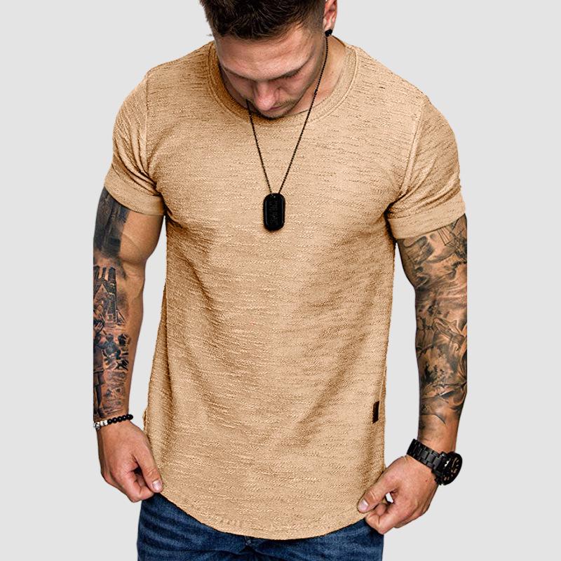 Men's Solid Color Cotton Blend T-Shirt