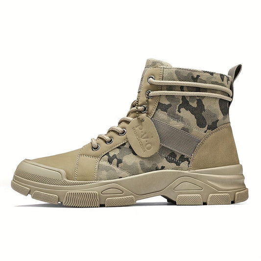 Tactical Camouflage High Top Boots for Men - Durable Outdoor Training and Hiking Shoes