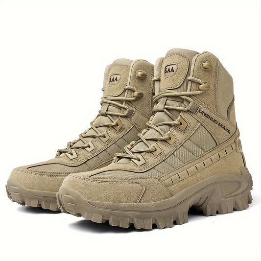 Durable and Comfy Men's High Top Hiking Shoes with Side Zipper - Perfect for Outdoor Activities